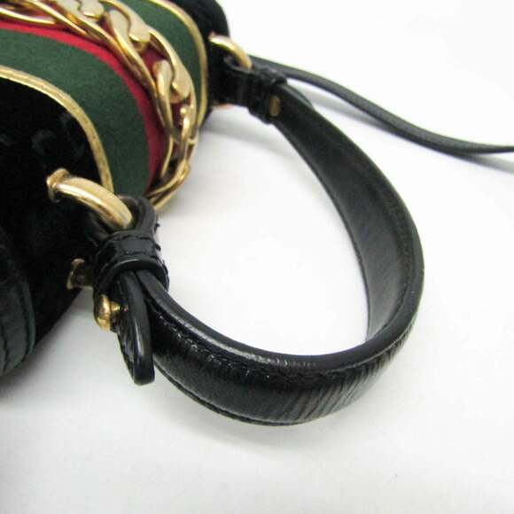 GUCCI Black Leather Sylvie Shoulder Bag - Picture 5 of 12